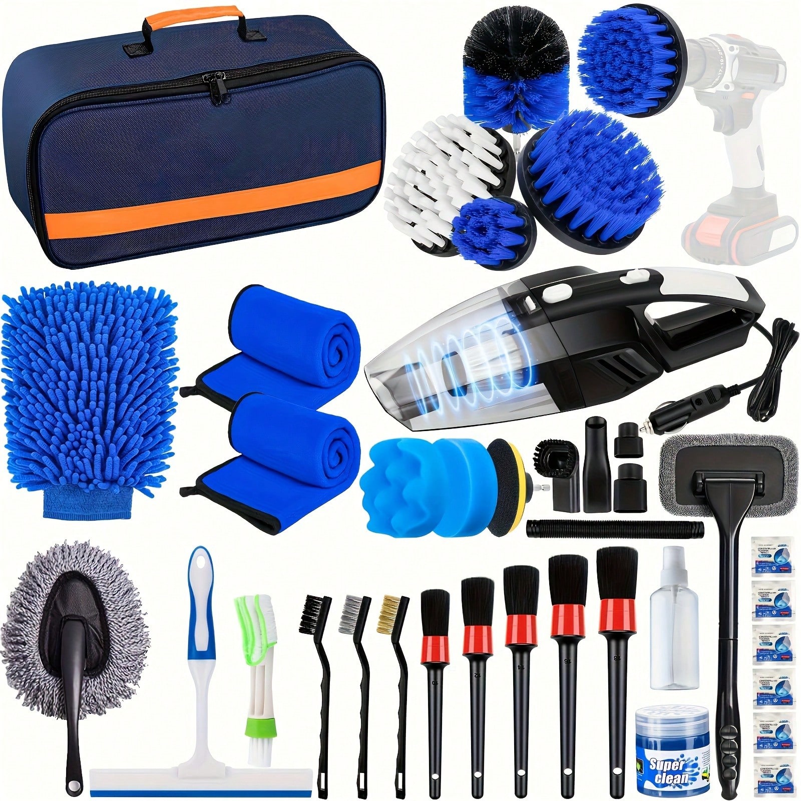 Interior Detailing Kit - Car Detailing Brush Set, Car Detailing