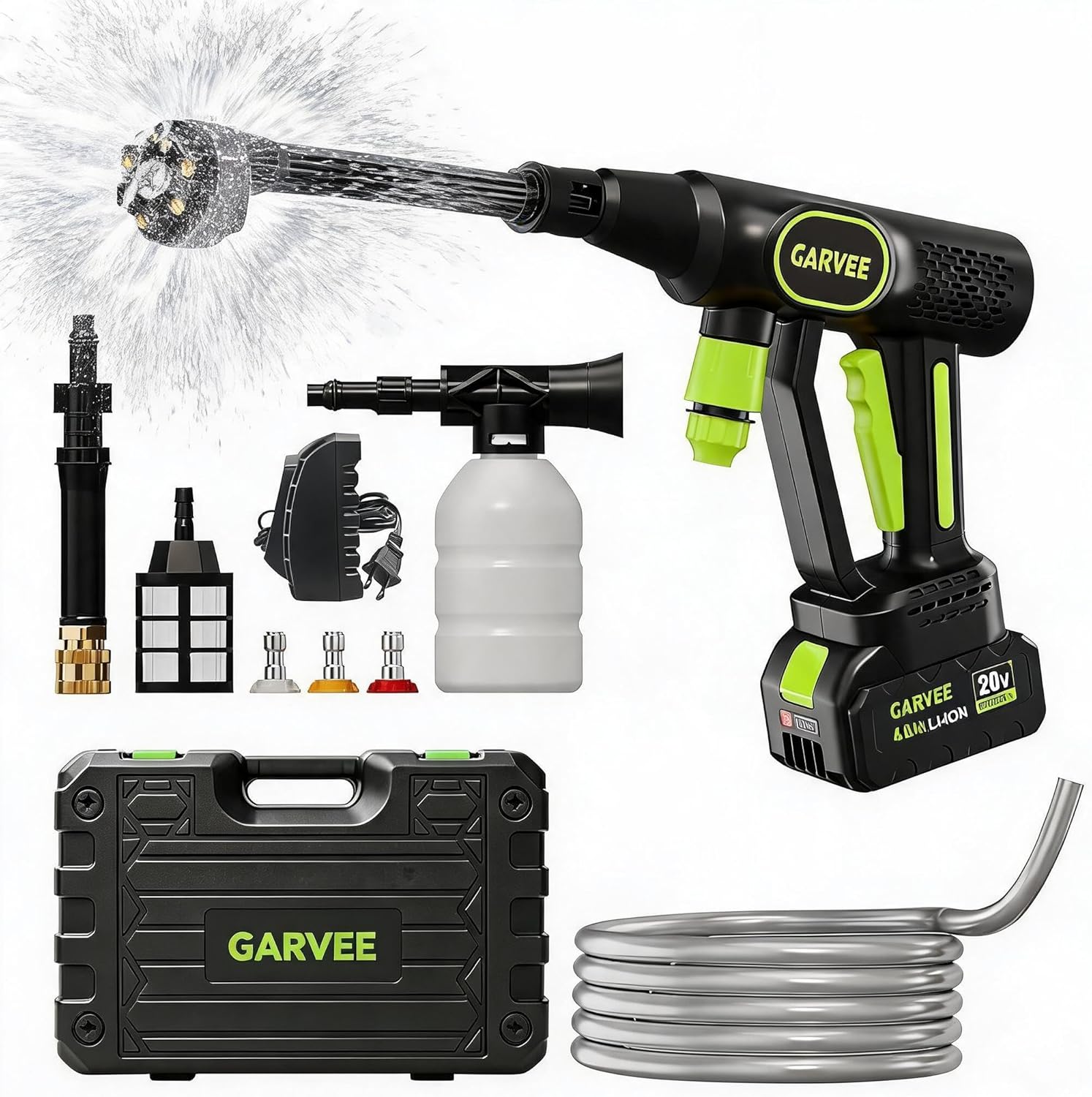Cordless Pressure Washer, 320  - مراجعة Foam Cannon Car Wash وسعره