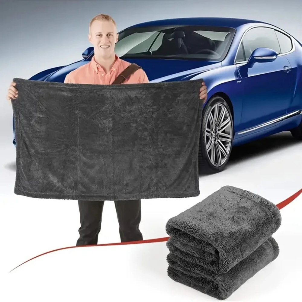 Oversized Dark Gray Car Microf - مراجعة Microfiber Towel Detailing وسعره